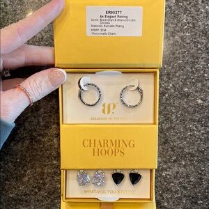 BP Silver and Black Minimalist Earrings Set